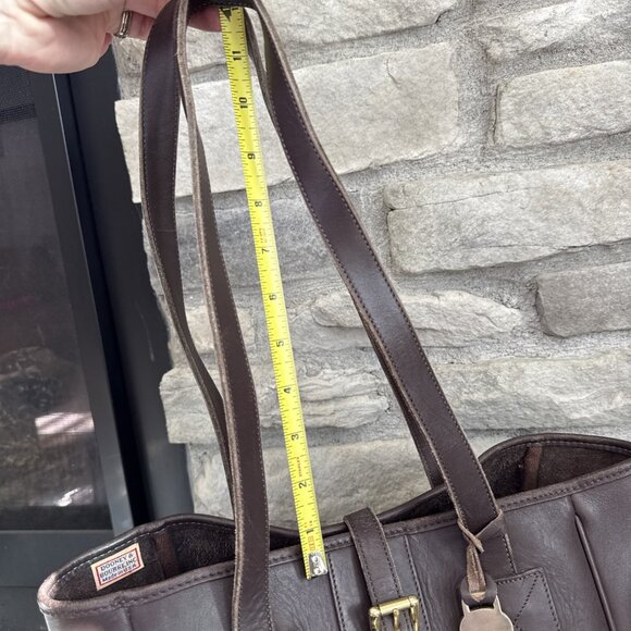 VTG Dooney & Bourke USA Large Bucket Shoulder Tote Bag Brown Leather Brass - Picture 6 of 8